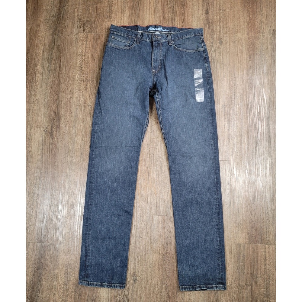 Eddie Bauer Jeans Mens 34x36 Straight Fit Stretch Blue Denim Medium Wash Pants